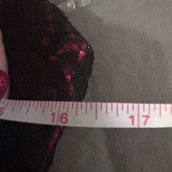 Christmas Charolette Russ Strapless Red & Black Lace Fit & Flare Womens Dress  M - Picture 7 of 9